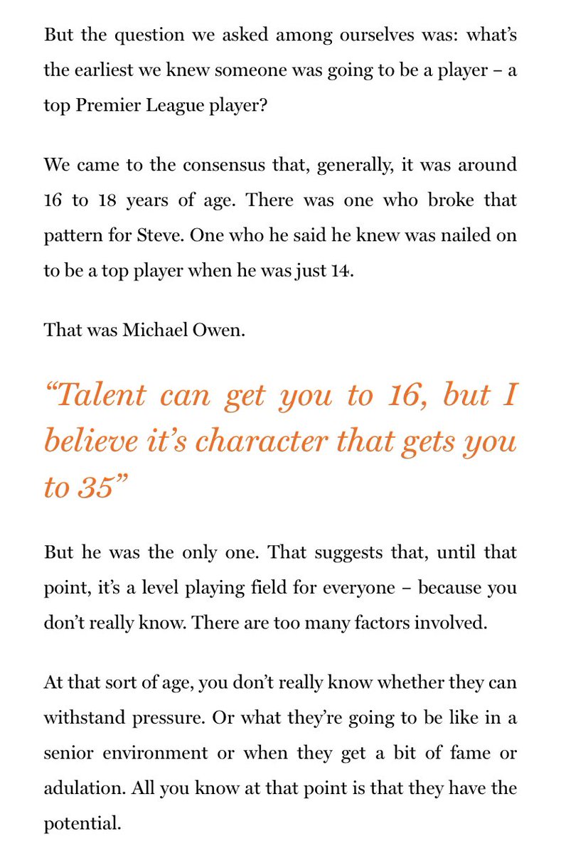finnegan_laura's tweet image. ⚽️📝 Liverpool academy director: “But the question we asked among ourselves was: what’s the earliest we knew someone was going to be a player – a top Premier League player?
We came to the consensus that, generally, it was around 16 to 18 years of age.” coachesvoice.com/liverpool-acad…