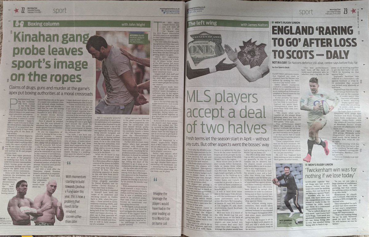 JDNalton's tweet photo. Article on the recent labour negotiations in Major League Soccer in this weekend's @M_Star_Online sports section 🇺🇸⚽️ https://t.co/RVGnS2AV2f