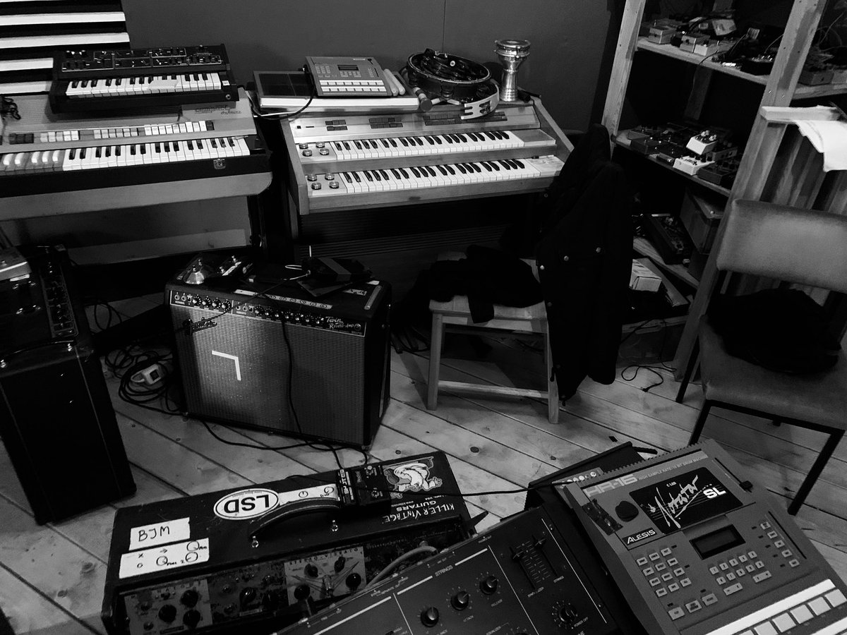 antonnewcombe's tweet photo. I basically have everything hooked up all the time and skip from instrument to instrument - I don’t use midi with my protools because I am not creating fluff on an iPad however I think I will reconfigure the studio and add a controller etc as I plan to do more complex symphonic https://t.co/vFj1ah5c5C