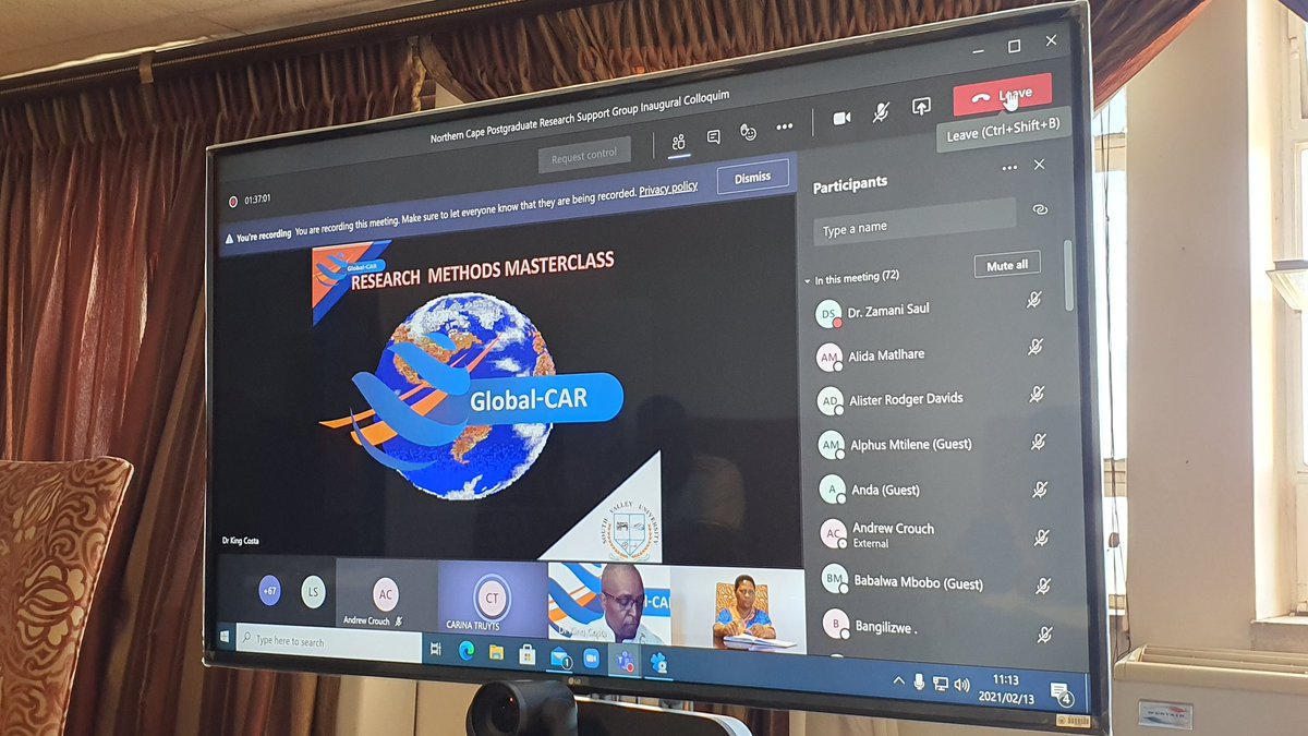 NCProvGov's tweet photo. Prof King Costa engaging Carina on her presentation which was used as a case study for the research group. An encouraging and informative dialogue between the two scholars.
Prof Costa is a co-founder of the Global Center for Academic Research
#NCPRSG
#introductiontoresearch https://t.co/pCwrey9ChV