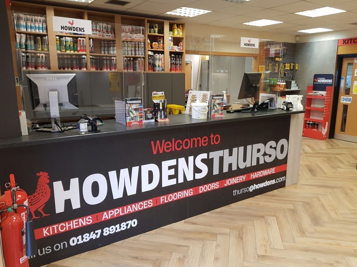 Counter board and display unit (just sneaking into the background!) designed and printed for Howdens Thurso in Scotland 👌 #design #print #howdens