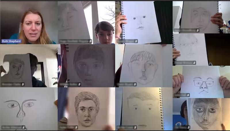 RGSGuildford's tweet photo. #RGSArt Some fantastic, nuanced pencil-drawn, self portraits from our Second Form students this week #strikepose https://t.co/g4vshvZGD5