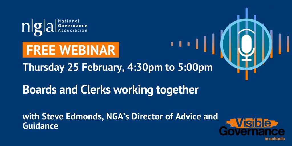 Join <a href="/NGASteveE/">Steve Edmonds</a> for an overview of how governing boards and clerks and governance professionals develop strong and effective working relationships which strengthen governance. Book your free place here: register.gotowebinar.com/register/67382…

#VisibleGovernance