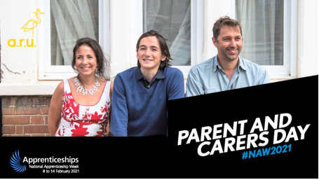 degreesatwork's tweet photo. Last year, proud parent of @sangerinstitute #bioinformatics apprentice Charles shared her experience of the @Apprenticeships process. She has some great advice for #parents and #schools > https://t.co/i1vJ6YdnBE #ARUapprentice #NAW2021 https://t.co/OB7SppUUE4
