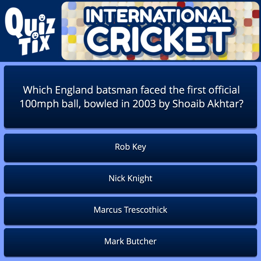 Quizbo's tweet photo. Watching the cricket? Why not try the cricket quiz in Quiztix: Quiz Genius while you watch.
iOS - https://t.co/yWAHOUu3fe
Android - https://t.co/4vTAunF7HG https://t.co/k3M3H5Vw2F