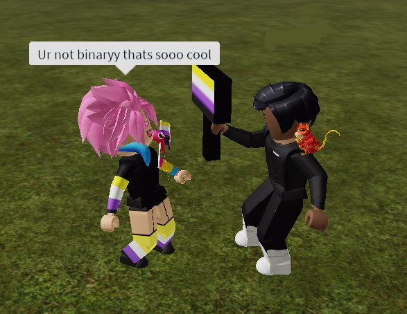 StarBabyEri's tweet photo. Ur not binary thats soooo cool #Enby #Roblox #NonBinarySupremacy #Nonbinary https://t.co/ivJhTdiXfD