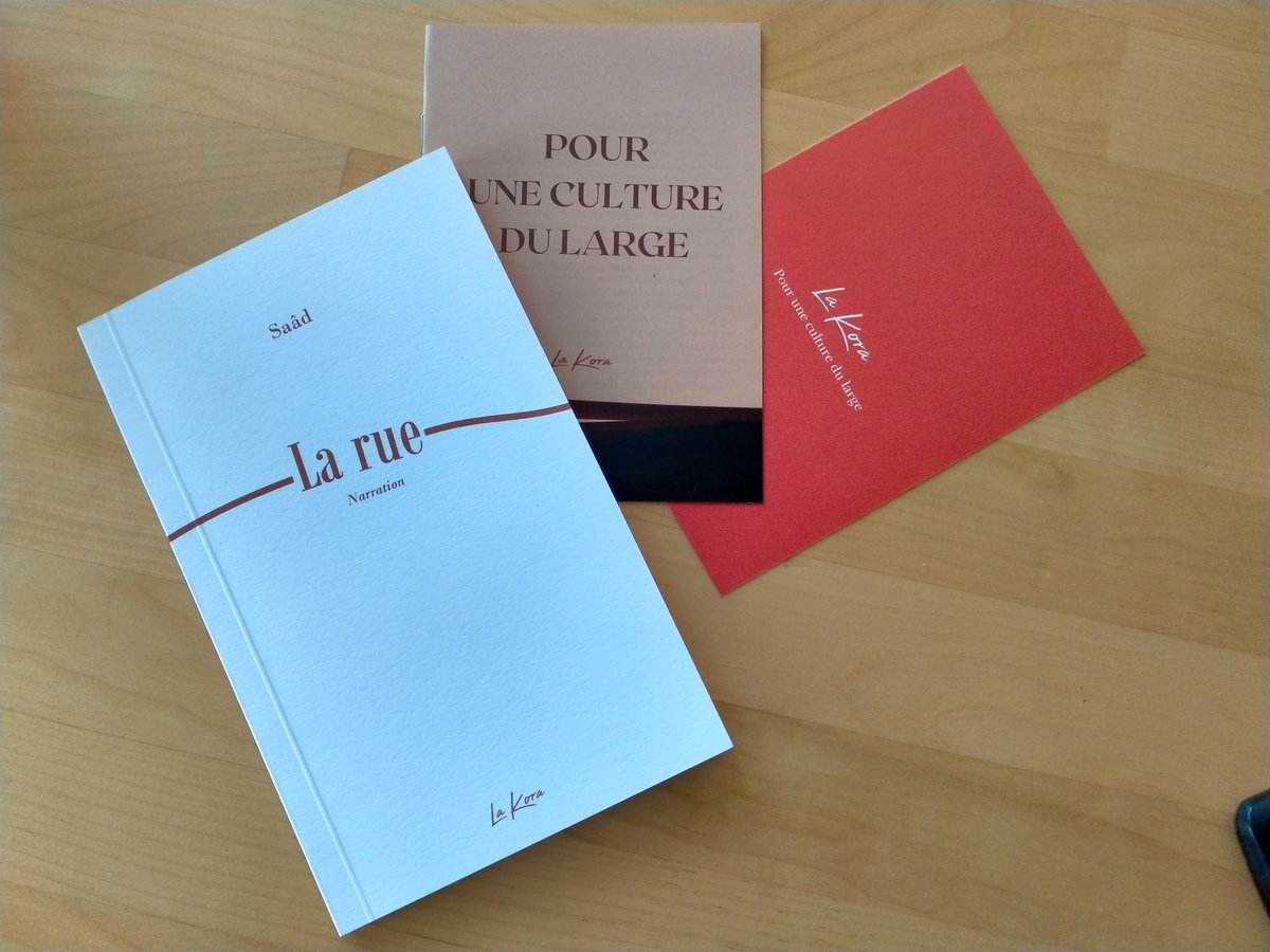 "Sous leurs pieds, la rue gronde doucement"
Joie de recevoir ce matin au courrier le premier livre des <a href="/EditionsLaKora/">Editions La Kora</a>  que je remercie pour le mot accompagnant ce texte de Saâd, tout de suite accrocheur.
LA RUE de Saâd, à retrouver ici : lakora.fr
