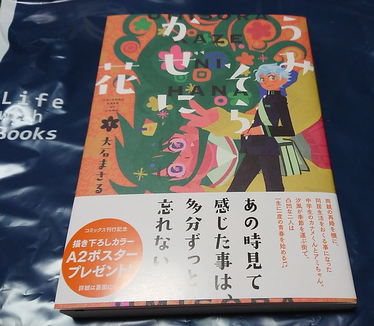 宴 うたげのあと 大石まさる先生 うみそらかぜに花 1巻読了 空からこぼれた物語 や みずいろ を思い出しました 横須賀あたりが舞台との事で 田舎 ではないのかもしれませんが 先生が描くとどうしてこうも街が楽しそうに見えるのか とても癒