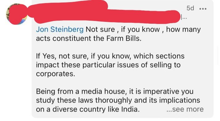 17/28Do you know how many acts "constituents" the farm "bills" (thought there was only one farm bill)? If you don't, why are you posting an article that talks nothing of the bills but of the government's reaction to a tweet? Do answer this "Conversational Analytics" expert.