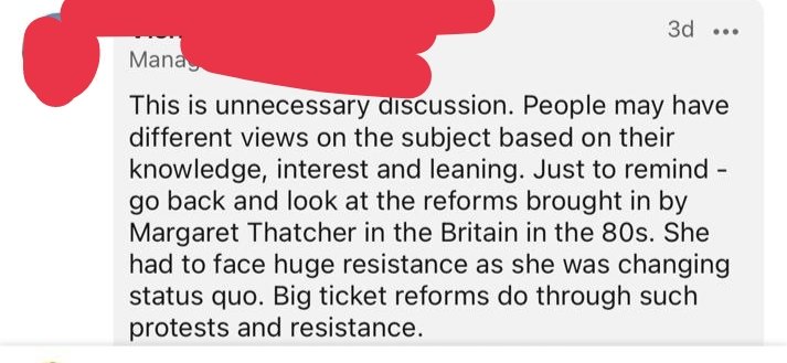 22/28Listen to this management consultant and stop commenting on a government's disdain for the parliament. Why? Because, Margaret Thatcher. So what if you're American and she was British, you're all White.