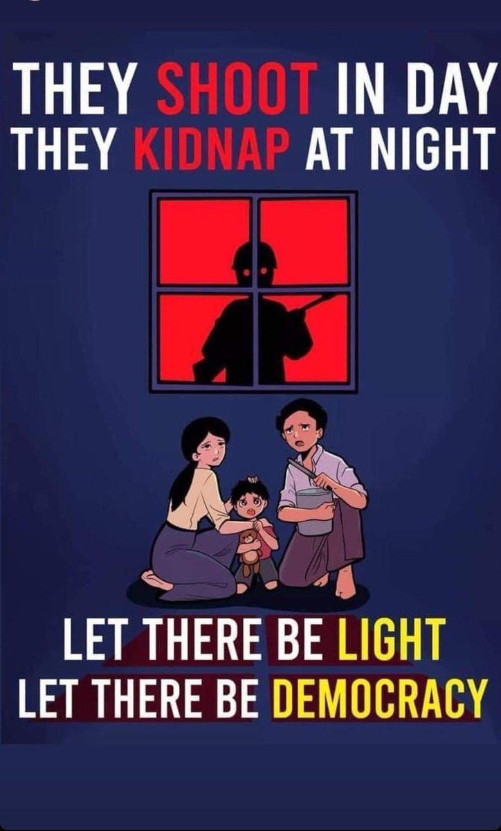 They #shoot in #day.  They #kidnap at #night. Tonight they even used many #ambulances to drop strangers in the neighbourhoods to cause harm. 
#WhatsHappeningInMyanmar 
#MillitaryCoup