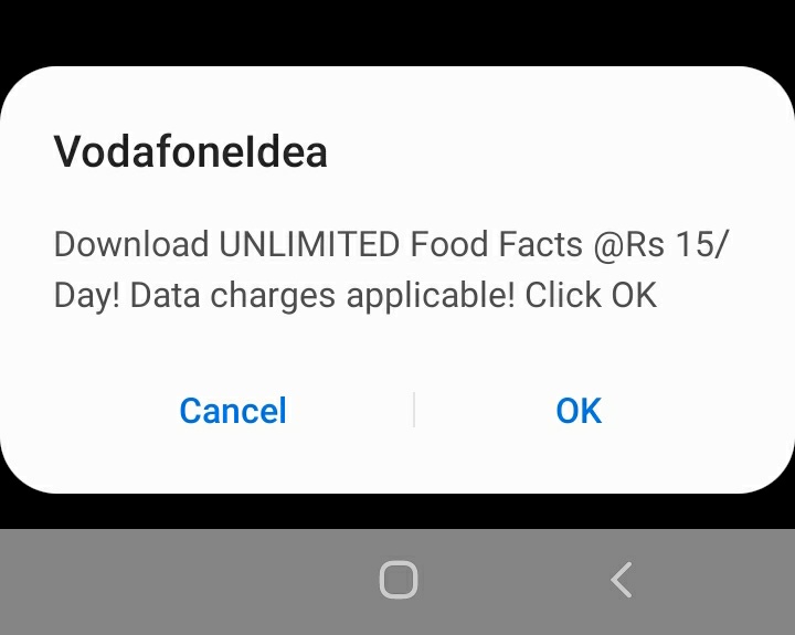 EjasMotocross's tweet photo. @VodafoneIdeaIN 

Always getting this pop-up, morethan 30 times a day and irritating.
Most of poeple might select OK, it's type of cheating people who doesn't  aware of these trap.
Note: 
》Received 3 times while typing this message.
》Not only for me but for others too. https://t.co/gqojpAxg1m