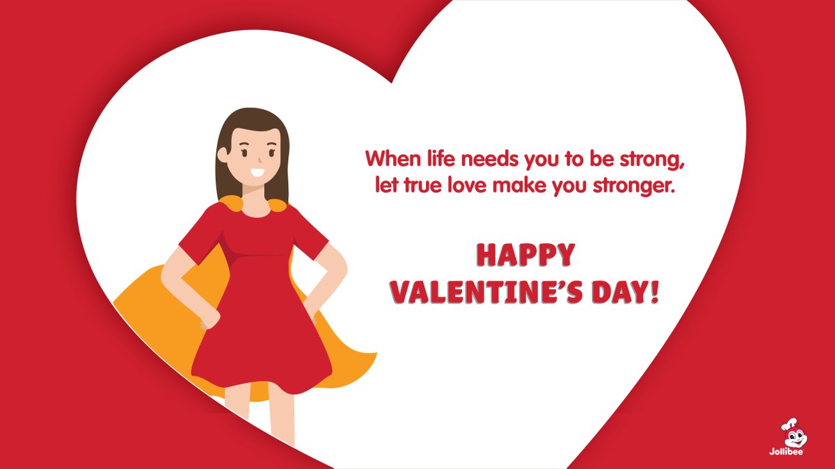 Jollibee's tweet photo. When you canβt find the words to express your loveβ¦ i-tag mo na lang! Tag your Valentine in the comments section and #FindStrengthInLove! β€οΈ https://t.co/Y8uMzQcDre