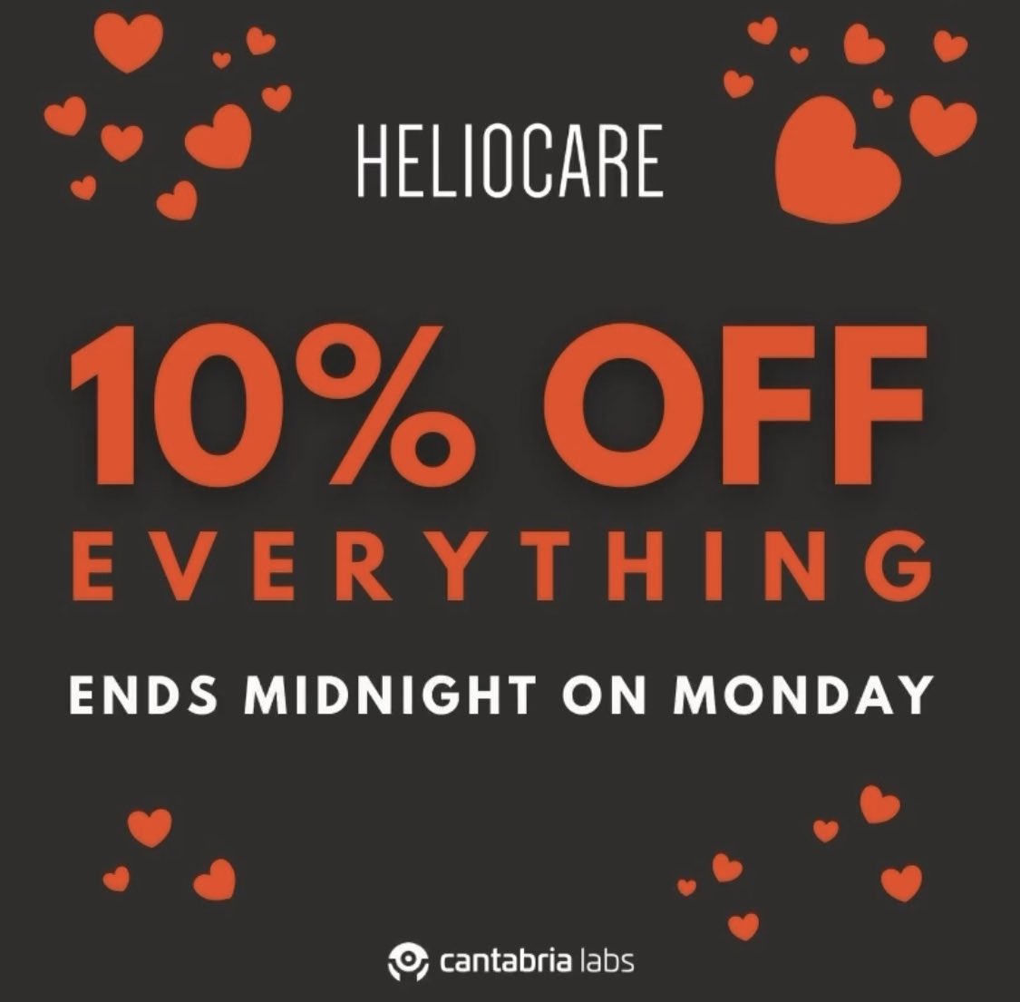 We have an amazing 10% off EVERYTHING.🙌🏼
 
So, not only do we have the incredible FREE Endocare-C Ferulic EDAFENCE Serum (from Cantabria Labs , the makers of Heliocare) worth £54.99 when you spend £50, but you can save an additional 10% too!💃🏼
 
tinyurl.com/rlzpr5j