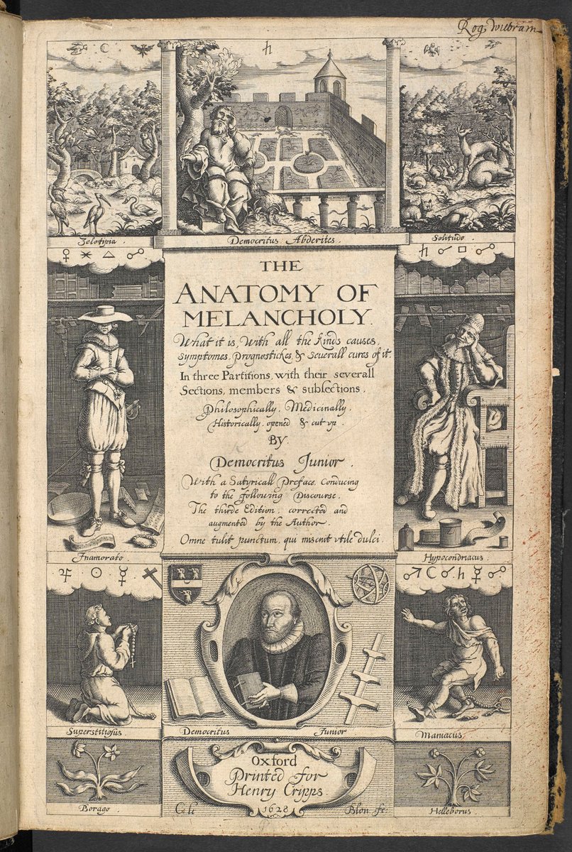 Robert Burton’s ‘Anatomy of Melancholy’ (1621) also associated atheism with physical illness. Burton argued that the root of ‘Athisme’ was ‘indulgence to corrupt affection’. James Hankins wrote a brilliant article about this aspect of the text [ https://tinyurl.com/3kcgaj6q ]. 6/10