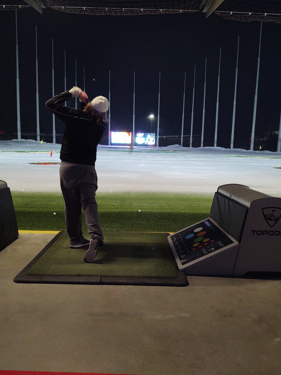 Our GIS and Data Manager <a href="/TDRose32/">Troy Rosencrants</a> always tries to find a way to golf no matter what kind of weather.  Troy and his wife, Katie, visited #TopGolf in Auburn Hills to get out of the house during this cold weather.