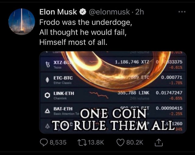 ONE COIN TO RULE THEM ALL #Dogecoin #DogecoinRise #Dogecointothemoon