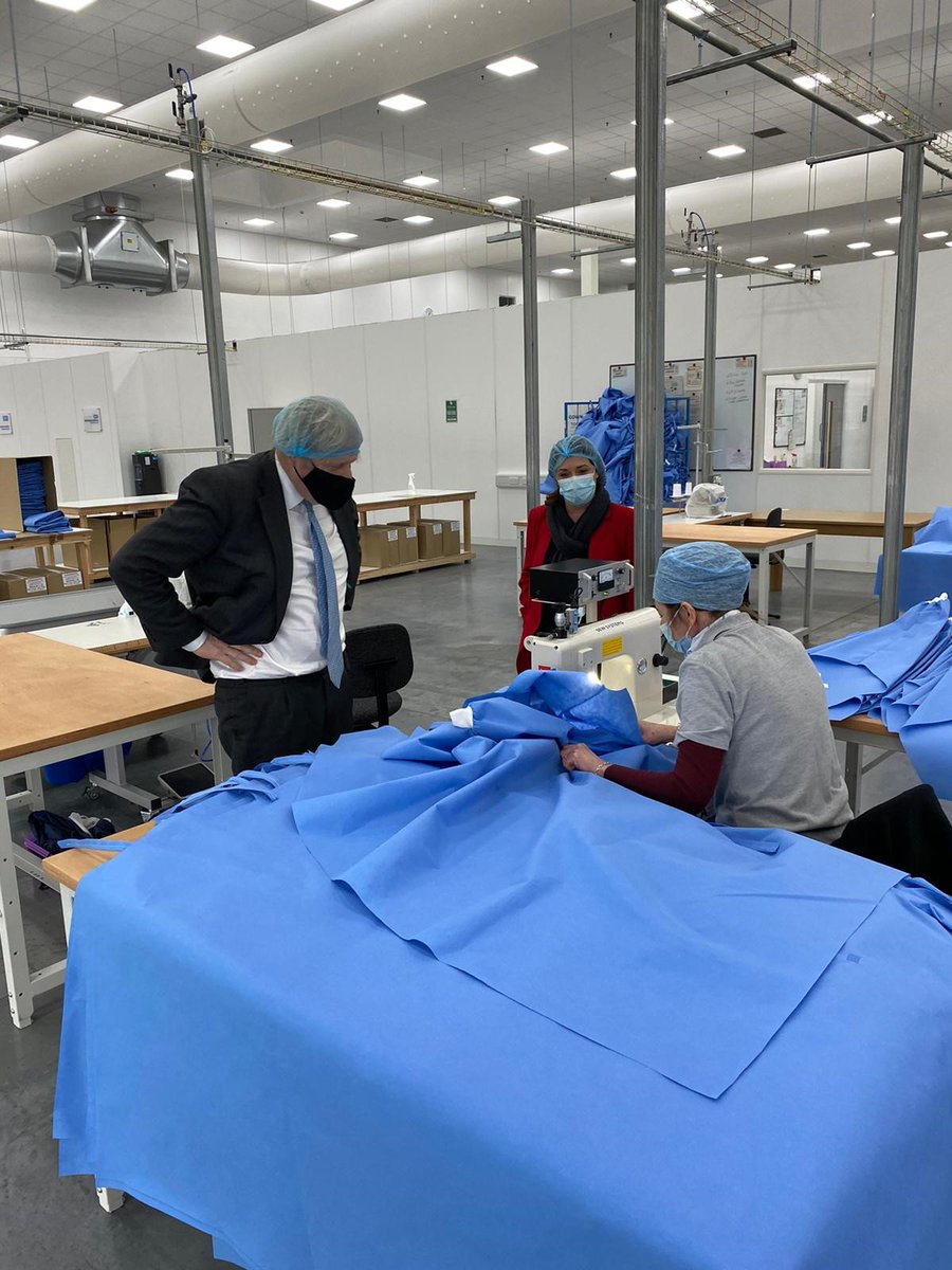 It's fantastic that @BorisJohnson took time to officially open our Northumbria Healthcare Manufacturing Hub today. Teresa Barwick, a seamstress, was delighted to demonstrate making a gown - so far we have made two million. A truly remarkable achievement @10DowningStreet