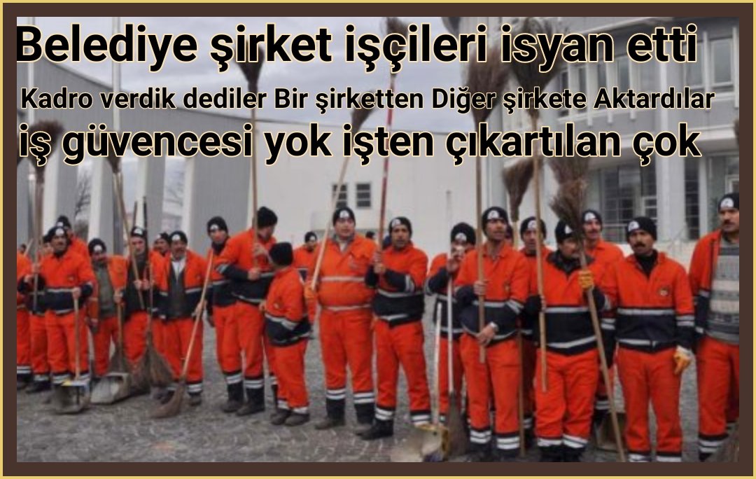 #kamudaTaseronBitmedi
Belediyelerden, çıkarmalar yetmedi. 
Kadro gelmeli !!!
İşçi kıyımı bitmeli !!!