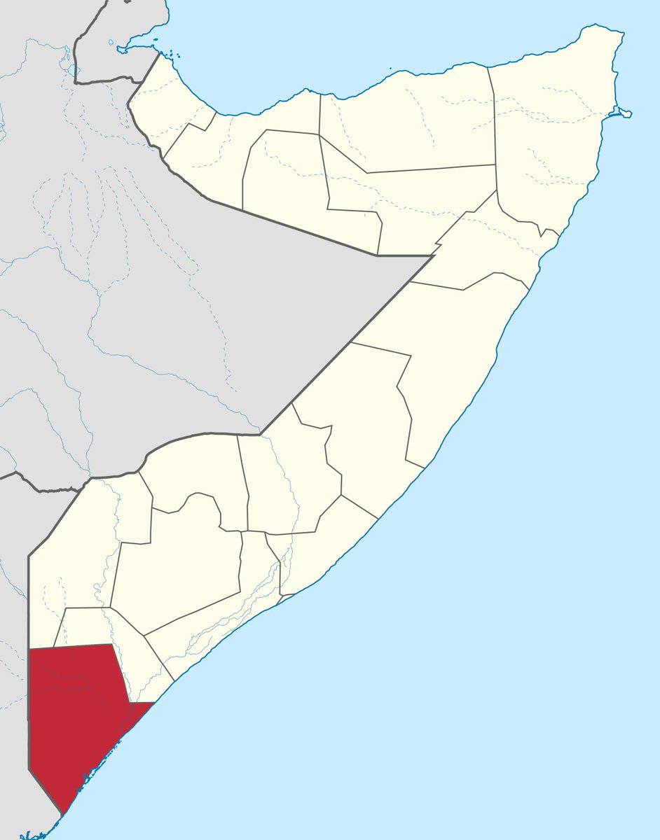 18. Lower Jubba region.Lower Juba region is bordered by NFD, the regions of Gedo, Middle Juba and the Indian Ocean. The capital city of the region is Kismayo. Jubba River passes through this region and empties into the Indian Ocean at GoobweynIt has green forests and wild life.