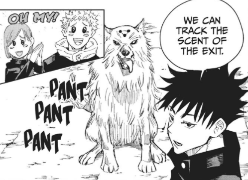 The one person in the story connected to dogs is Megumi. I believe that this is how the connection starts. The use of Tsumiki by strategically putting her against her little brother by giving her a cursed object that has a fear and hatred for dogs connecting to Megumi's CT .