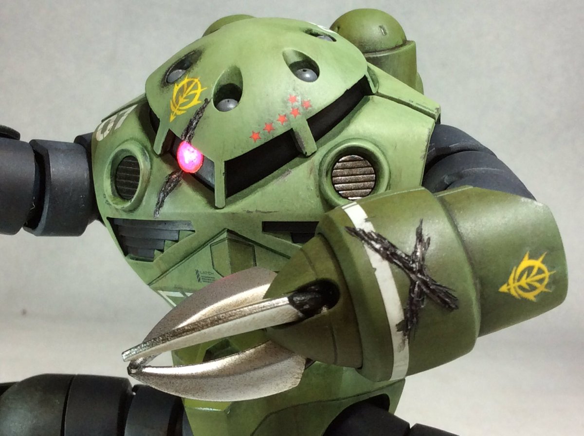 はっちゃん Hgズゴック ガンダムマーカーエアブラシのみで全塗装 リアルタッチマーカー等でお手軽汚し 水性トップコートでの 初心者さんにも優しい手軽仕上げで のつもりでしたが後にガンダムマーカーが色によっては水性トップコートで変色する事が判明
