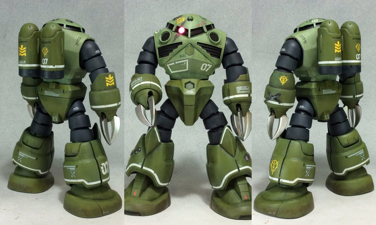 はっちゃん Hgズゴック ガンダムマーカーエアブラシのみで全塗装 リアルタッチマーカー等でお手軽汚し 水性トップコートでの 初心者さんにも優しい手軽仕上げで のつもりでしたが後にガンダムマーカーが色によっては水性トップコートで変色する事が判明