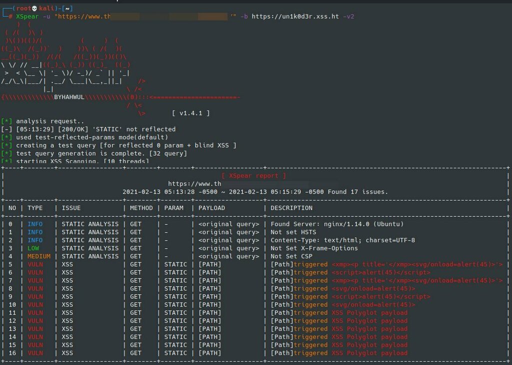 TheCybrSecNetwk's tweet photo. Another one from @hahwul’s #XSpear. A great tool to find XSS in an organized way. I found the simplest #XSS in one of India’s top travel websites. @DevanshBatham’s #ParamSpider was the feeder and XSpear was the finder.

https://t.co/3VqtXS0iNF #bugbountytips #BugBounty … https://t.co/RNqv08I6yk