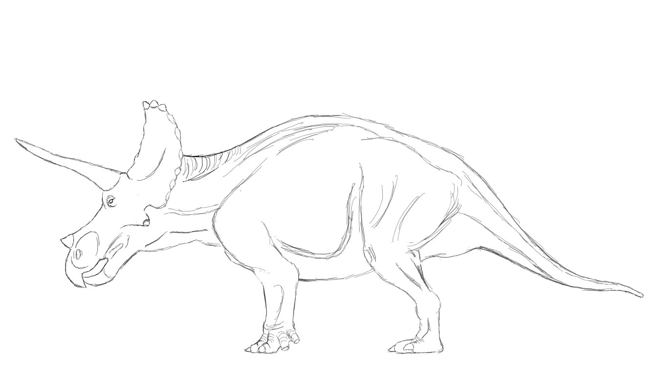 殉教者 Hiro監督のstudio Cg 自主製作アニメ 恐竜 Dinosaur トリケラトプス アニメ 後は カラーリングだけです このまま 3dcgモデルにし始めた あとから色を塗るのも手ですね 街中で大暴れするシーンと他のシーンで使用 T Co