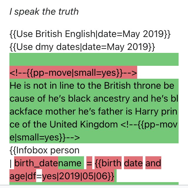 A LOT of back & forth over how to talk about Meghan's race. Didn't include all those b/c the majority didn't seem overtly malicious & the careless ones got smacked down quick by editors. These however, are clearly malicious, note the "I speak truth" in the first pic about Archie