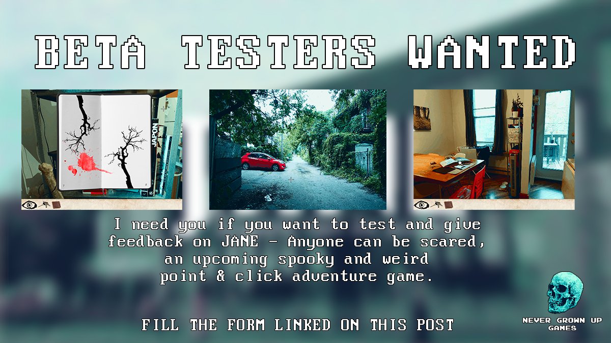 BETA TESTERS WANTED
Spooky and weird Point & Click adventure game.
Fill the form linked on this post!