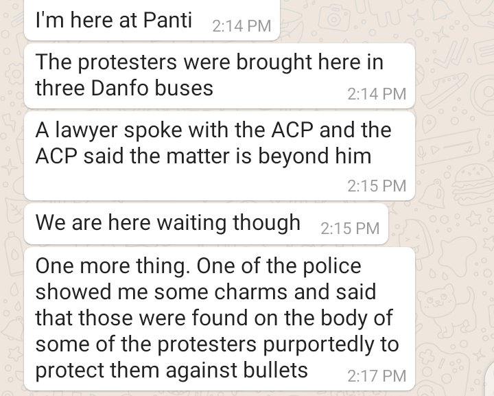 EndSARSLegalAid's tweet photo. Update on #LekkiTollArrest👇
From one of our #Lawyers and a few others.
We are waiting.....
#EndSARS #EndPoliceBrutalityinNigeraNOW #EndBadGovernanceInNigeria #releaseprotesters #endimpunity https://t.co/LcacgGdNgD