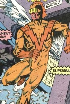 SlipstreamAnother villainous Speedster from Earth 3 was mistaken as a hero and mistakenly brought to the main Earth to substitute as The Flash. He played along briefly, then began fighting to destroy the Flash until he was forced back to his own universe.