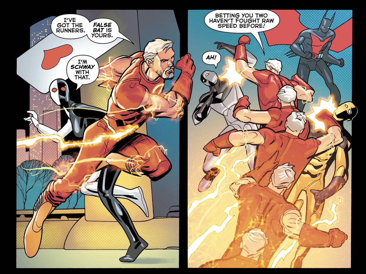 Barry Allen - The FlashA much older and more expierenced Barry serves as a Flash of Earth 12. While he has a rocky relationship with Bruce Wayne, he doesn't hesitate to answer the call and rush to Gotham to help avert disaster.