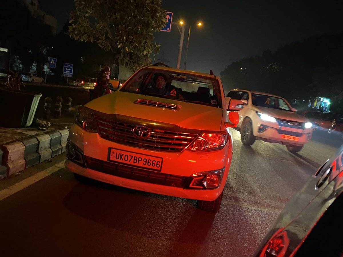 jainsunil1960's tweet photo. .⁦@dtptraffic⁩ .⁦@DelhiPolice⁩ this car on Nelson Mandela road hit my car just now at 19.32hrs and drove after hitting like he was on car race.Finally caught him at a traffic jam and took the photo. He looked very dangerous. Please treat as my complain. Thanks https://t.co/jABszjHeIX
