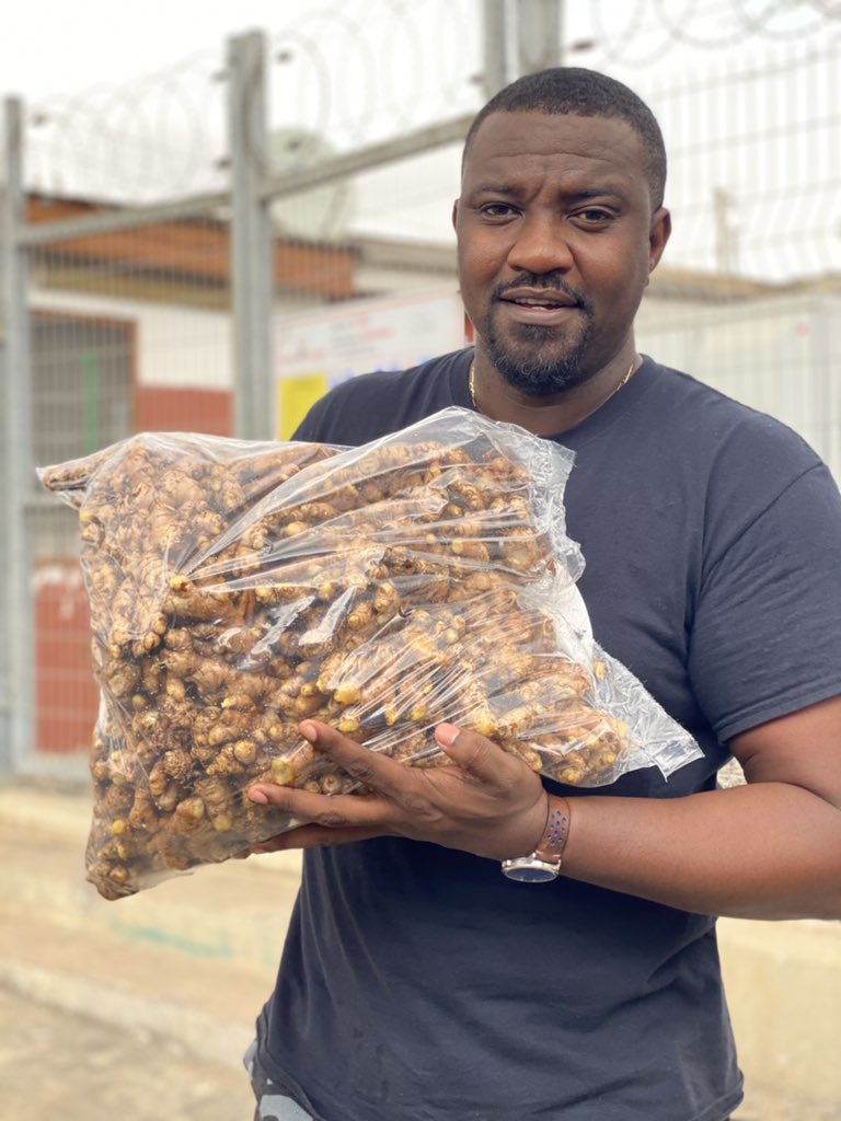 johndumelo's tweet image. Fresh ginger from my farms. Each pack( approx 6kg) is 50gh and the sack goes for 300gh. Pls dm for purchase. 🙏🏿