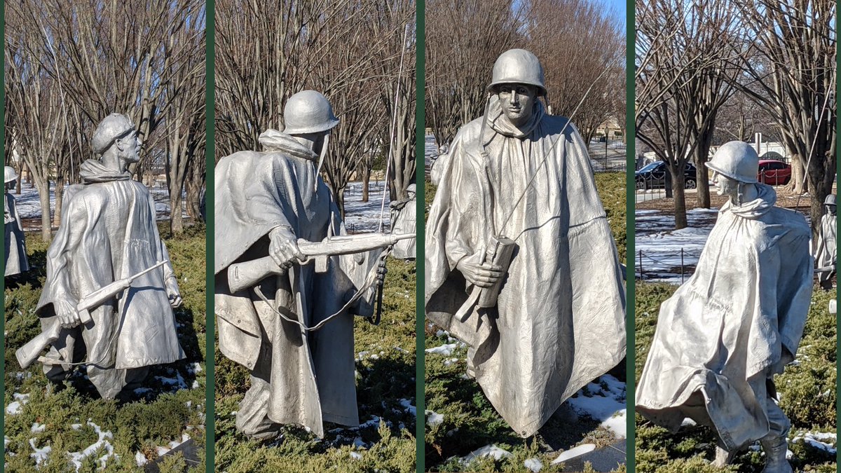 Four statues at the Korean War Veterans Memorial carry radios: 2 backpacks & 2 large handheld. Today, you might carry a radio (smartphone) in your pocket & use it for everything from talking to reading this post.  #WorldRadioDay