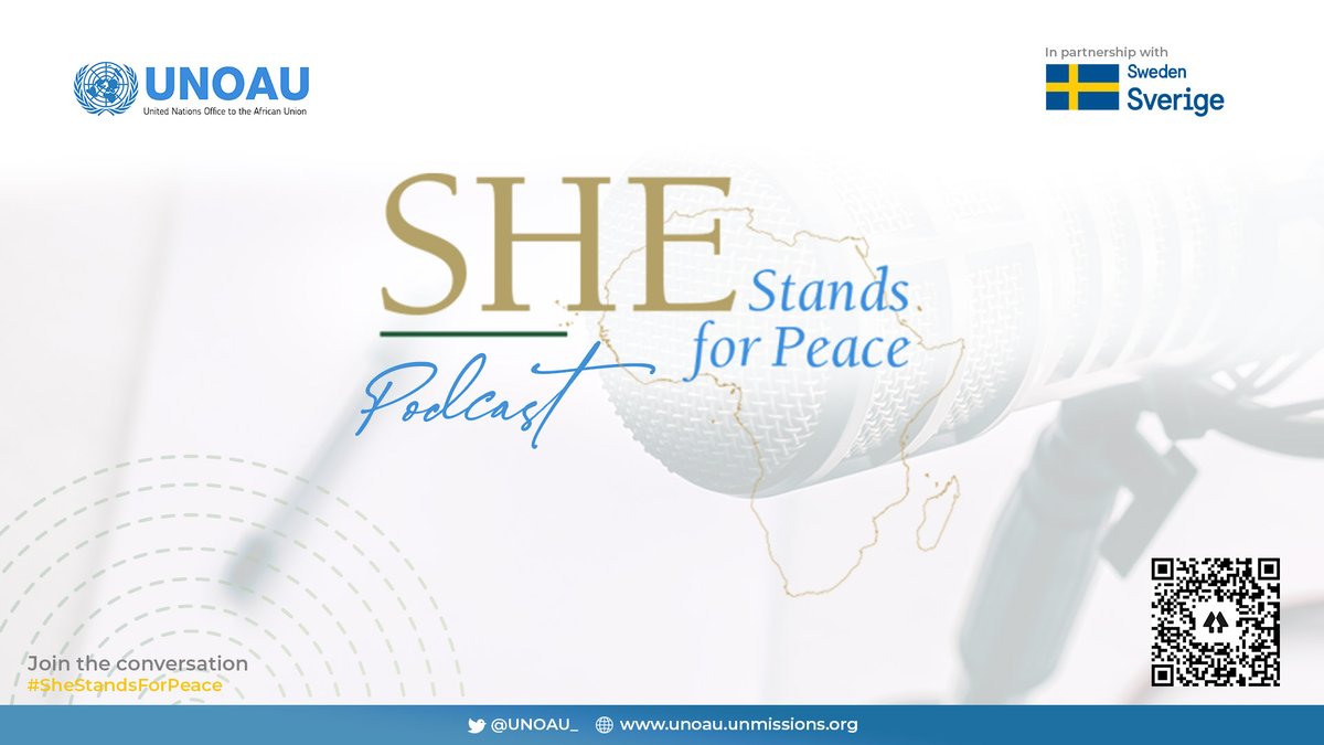 UNOAU_'s tweet photo. 🎙️Listen to our podcast series 'She Stands For Peace' that explores the state of the #WPS Agenda in #Africa. The host @DrYemisi takes deep-dive to unpack insights &amp; explore the central question; '20 years after #UNSCR1325 was passed, how far have we come?' https://t.co/JRPklutvmS https://t.co/80LLM3Dt3D