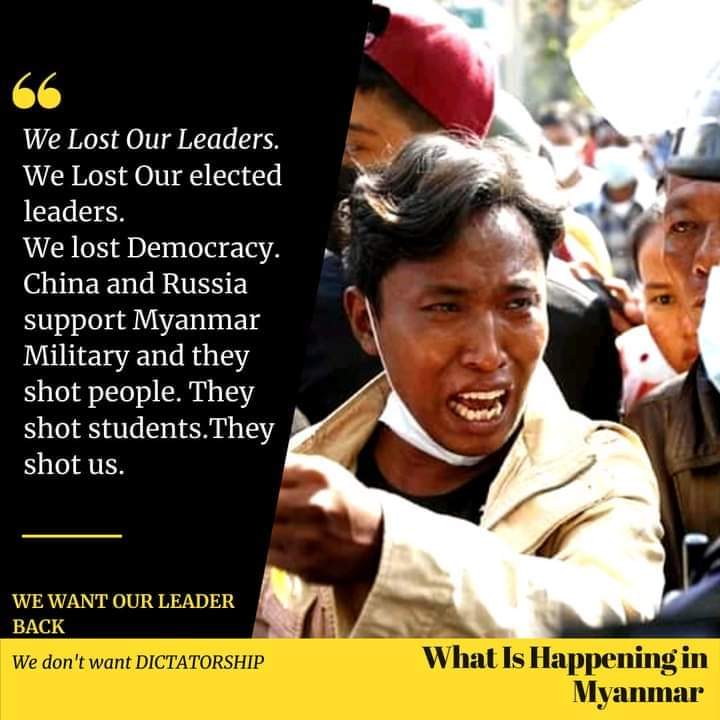#CivilDisobedienceMovement
#RejectMilitaryCoup
#HearTheVoiceOfMyanmar
#SaveMyanmarDemocracy