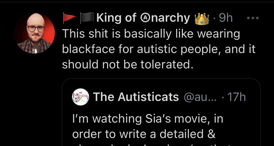 Here are some examples. “autistic minstrel”“blackface for autistic people”“blackface minstrel for autism”....while actual blackfishing is happening. 3 strikes and you’re OUT. For gods sake people. It’s 2021.