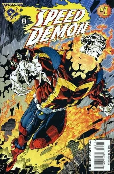 Blaze Allen - Speed DemonA mystic who the Night Spectre discovered. When Blaze refused to allow Night Spectre to take his soul it drained his wife of her life force instead. He was approached by Merlin, who helped Blaze bond with the demon Etrigan becoming the 2nd Speed Demon