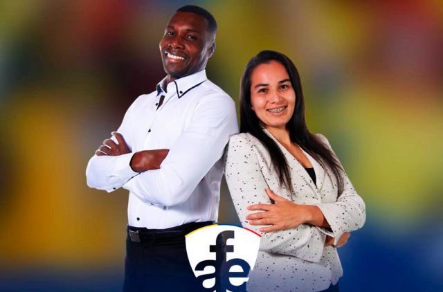 futbolecuador's tweet photo. Nuevo binomio para las elecciones de la #AFE (FOTO) #CarlosTenorio y #MayraOlvera formarán equipo en busca de asumir las riendas de la Asociación de Futbolistas del Ecuador https://t.co/BM6INCn9rj https://t.co/ICTD9YNFqS