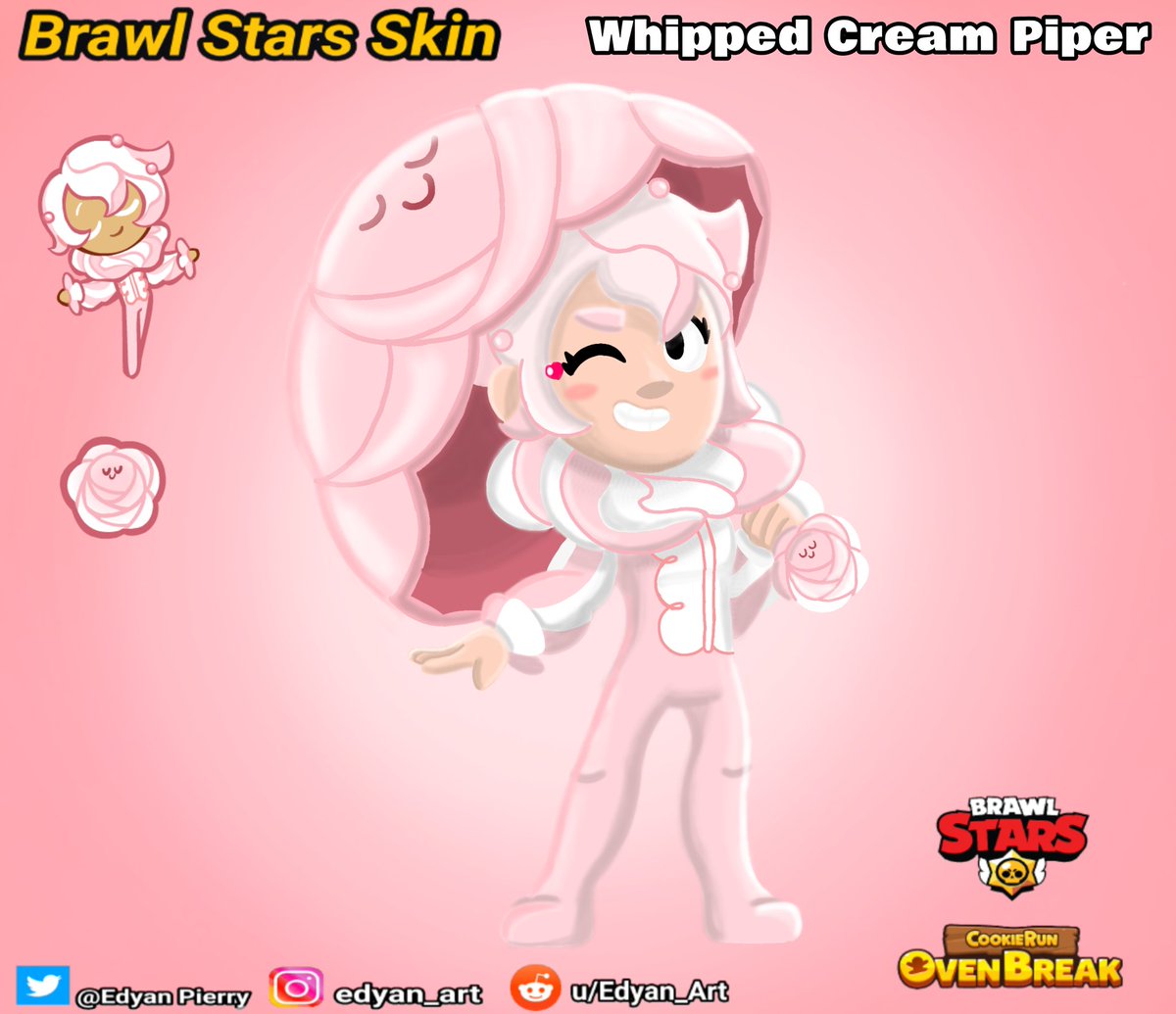 Edyan Art On Twitter Brawl Stars X Cookie Run Skin For Piper Brawlstars Based On The Character Whipped Cream Cookie From The Game Cookierun Brawlart Brawlstarsfanart Brawlstarsart Brawlstarsskin Brawlstarspiper Cookierunovenbreak - brawl stars skim piper esqueleto
