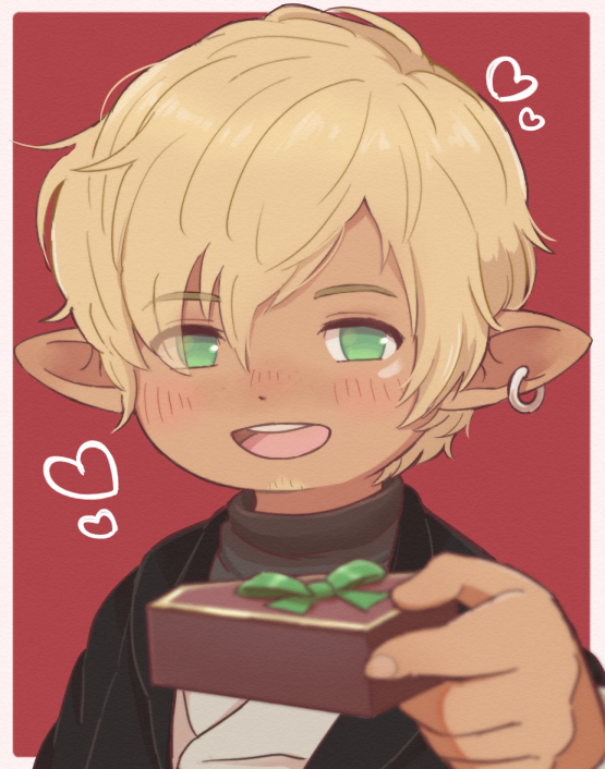 blonde hair pointy ears 1boy solo green eyes male focus elf  illustration images
