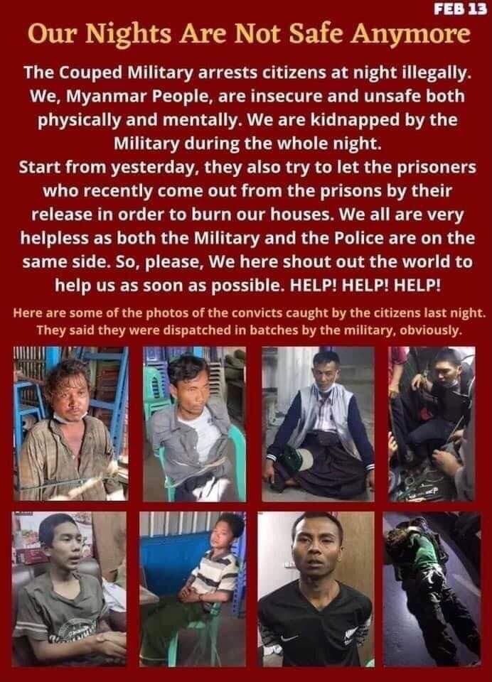 We are not safe anymore. #WhatsHappeningInMyanmar #Coup13Feb