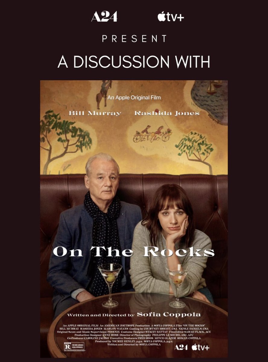 Join BAZAAR's executive editor <a href="/leahchernikoff/">leahchernikoff</a> for a discussion with 'On The Rocks' writer and director Sofia Coppola and star Rashida Jones on February 17th at 12 PM PT / 3 PM ET. RSVP here now: rsvp.theworldsbest.events/_xgog8 <a href="/AppleTV/">Apple TV</a>