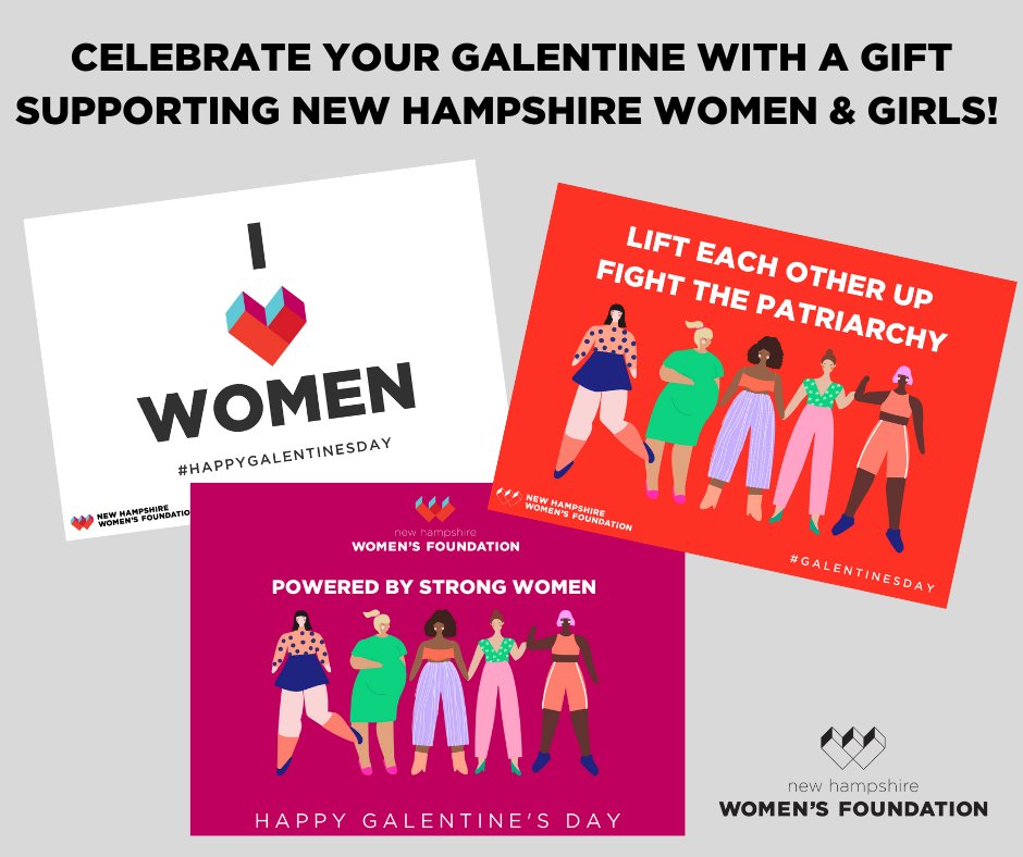 Happy Galentine's Day!

Give your Galentine the gift of investing in women &amp; girls by making a donation to <a href="/NHWomensFndn/">NH Women's Foundation</a> in their honor!

See all 5 #GalentinesDay card designs &amp; make your Galentine gift here:
secure.everyaction.com/YJAVBcLa4Eejwj…
#HappyGalentinesDay