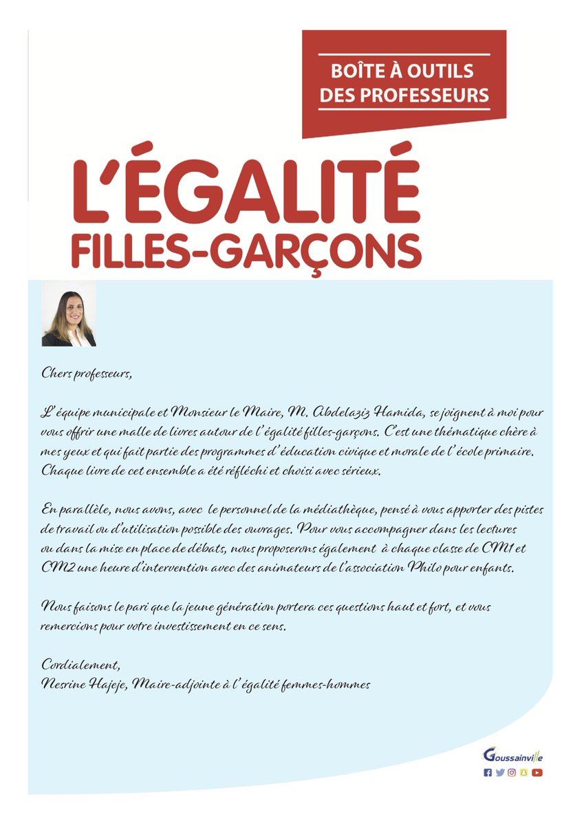 En mars nous animerons des ateliers de #philosophie dans toutes les #classes de CM des 13 #écoles de la <a href="/goussainville95/">Ville Goussainville</a> (+ de 40h!) dans le cadre d'un projet #égalité filles-garçons, un très beau projet dans lequel nous sommes heureux et fiers d'être impliqués! <a href="/ahamida95/">Abdelaziz Hamida</a> #p4c