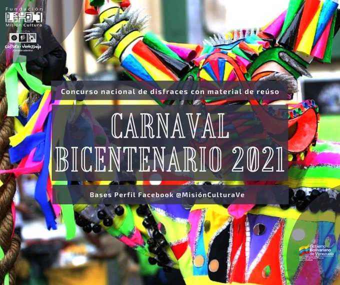📌#TuDatoCultural @VeMisionCultura te invita a celebrar el Carnaval Bicentenario de manera ecológica. 🪡🧵Da rienda suelta a tu imaginación con esta opción artística para participar en familia.🤗 Bases 👉bit.ly/2Y0dKzj Planilla 👉bit.ly/35XcS2T #ConexiónCultural